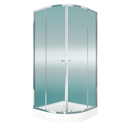 Душ уголок Watersense W00792 90х90,1/4круга,с поддоном,стекло прозрач закал,профиль хром глянц,сифон клик-клак, детальное фото