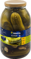 Огурцы маринованные ЛЕНТА, 3л, вид