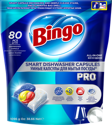 Капсулы для посудомоечных машин BINGO! Pro, 80шт, детальное фото