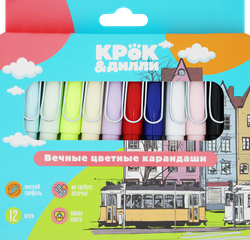 Набор цветных карандашей КРОК&ДИЛЛИ вечные, 12 цветов, Арт. L522570, 12шт, детальное фото