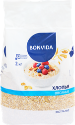 Хлопья овсяные BONVIDA Экстра №2, 2кг, картинка