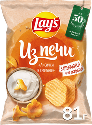 Чипсы картофельные LAY'S Лисички в сметане, 81г, вид
