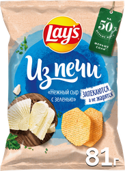 Чипсы картофельные LAY'S Нежный сыр с зеленью, 81г, картинка