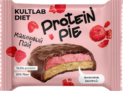 Печенье протеиновое KULTLAB Diet Protein Pie Малиновый пай, глазированный, 45г, детальное фото