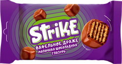 Драже STRIKE Вафельный кубик в молочной шоколадной глазури, 40г, крупный план