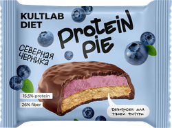 Печенье протеиновое KULTLAB Diet Protein Pie Северная черника, глазированный, 45г, фотография