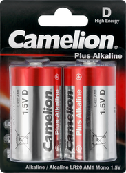 Батарейки CAMELION Plus Alkaline LR20 BL-2 (LR20-BP2, 1,5В), Арт. 1654, 2шт, фотография