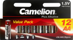 Батарейки CAMELION Plus Alkaline LR6 BL-12 (LR6-HP12, пальчиковая АА 1,5В), Арт. 5818, 12шт, детальное фото