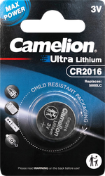 Батарейки CAMELION CR2016 BL-1 (CR2016-BP1, литиевая, 3В), Арт. 3068, изображение