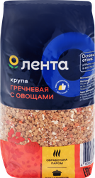 Крупа гречневая ЛЕНТА с овощами 500г, крупный план