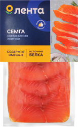 Семга слабосоленая ЛЕНТА филе-ломтики, 80г, фото
