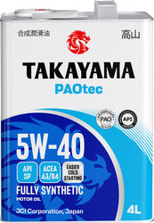 Масло моторное TAKAYAMA Paotec 5W-40 A3/B4 SP, Арт. 6056060, 4л, картинка