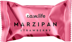 Батончик ореховый R.A.W.LIFE Marzipan Strawberry, 19г, крупный план