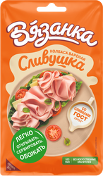Колбаса вареная ВЯЗАНКА Сливушка нарезка, 110г, фотография