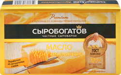 Масло сладкосливочное СЫРОБОГАТОВ Крестьянское несоленое 72,5%, без змж, 175г, картинка