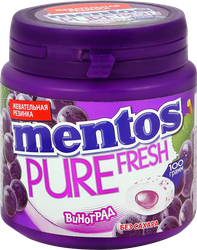 Жевательная резинка MENTOS Pure Fresh вкус виноград, 100г, крупный план