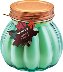 Свеча HOMECLUB Тыква с листиком, 10х9,5см, стекло, Арт. KW11187, фотография