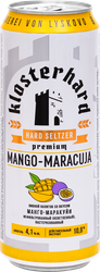 Напиток пивной KLOSTERHARD Хард Зельцер со вкусом манго-маракуйя нефильтрованный пастеризованный осветленный 4,1%, 0.45л, фото