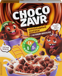 Готовый завтрак CHOCOZAVR Шарики шоколадные, 190г, картинка