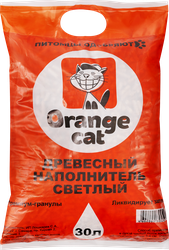 Наполнитель для кошачьего туалета ORANGE CAT Древесный светлый, 30л, детальное фото