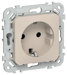 Розетка IEK Flite с з/к без з/ш б/к 16А РС11-1-ФлЛ льн., фото