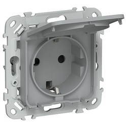 Розетка IEK Flite с з/к/ш кр б/к 16А IP44 РСшкр11-1-44-ФлС сер., вид