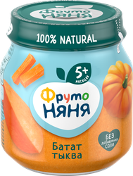 Пюре овощное ФРУТОНЯНЯ из батата с тыквой, с 5 месяцев, 110г, детальное фото