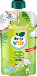 Десерт фруктовый ФРУТОKIDS Смузи Экзотический кокос, с 3 лет, 130г, крупный план