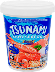 Лапша SUE SAT Tsunami/Цунами, со вкусом cливочного супа с морепродуктами, 74г, детальное фото