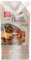 Кетчуп томатный UNI DAN Для гриля и шашлыка, 230г, крупный план