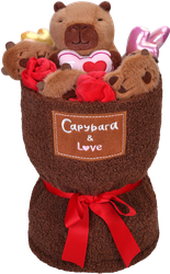 Игрушка мягкая BIGGA Капибара с букетом, Арт. 255-292-18, детальное фото