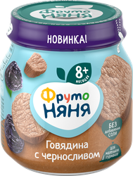 Пюре мясное ФРУТОНЯНЯ Говядина с черносливом, с 8 месяцев, 100г, детальное фото