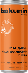 Напиток БАКУНИН ЕХС Ботаникалс Мандарин, сычуаньский перец сильногазированный, 0.33л, детальное фото