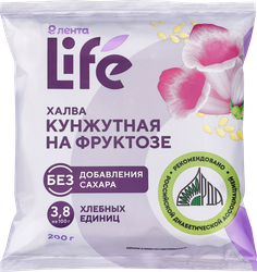 Халва кунжутная ЛЕНТА LIFE на фруктозе, 200г, фото