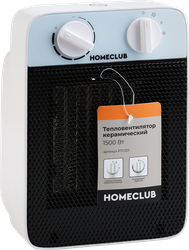 Тепловентилятор HOMECLUB керамический 1500Вт, 2 режима нагрева, режим вентилятора, термостат, Арт. PTC501, вид