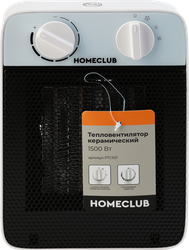 Тепловентилятор HOMECLUB керамический 1500Вт, 2 режима нагрева, режим вентилятора, термостат, Арт. PTC501, детальное фото