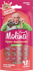Лакомство для кошек MOLINA с морским гребешком, для здоровья глаз, 48г, детальное фото