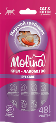 Лакомство для кошек MOLINA с морским гребешком, для здоровья глаз, 48г, детальное фото