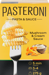 Макароны PASTERONI Джирандоле №124, со сливочно-грибным соусом, 275г, крупный план