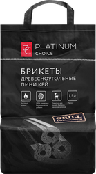 Брикеты древесноугольные PLATINUM CHOICE Пини Кей, 1,5кг, вид