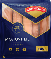 Сосиски КЛИНСКИЙ Молочные ГОСТ, 410г, картинка