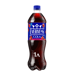 Напиток EVERVESS Cola Cherry кола со вкусом вишни газированный, без сахара, 1л, изображение