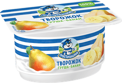 Творожок ПРОСТОКВАШИНО Груша-банан 3,6%, без змж, 110г, крупный план