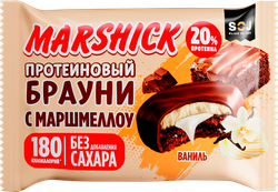 Печенье протеиновое SOJ Marshick, со вкусом ванили, глазированное без сахара, 53г, крупный план