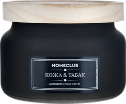 Свеча HOMECLUB Natural Schorl в банке 10х7,6см, стекло, бамбук, Арт. OC46, вид