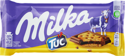 Шоколад молочный MILKA с соленым крекером, 87г, фото