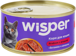 Корм консервированный для кошек WISPER с ягненком и ягодами, 325г, картинка