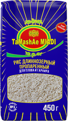 Рис длиннозерный для плова и гарнира TAMASHAE MIADI пропаренный, 450г, вид