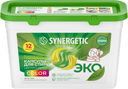 Капсулы для стирки SYNERGETIC COLOR, 12шт, вид