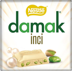 Шоколад белый NESTLE Damak с кусочками фисташек, 60г, вид